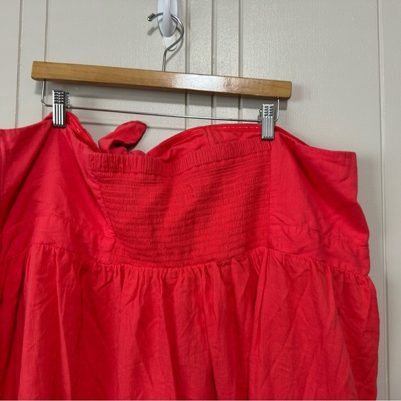 Universal Thread NWOT Women's 4x Coral Knotted Front Tiered Strapless Dress - Picture 4 of 8